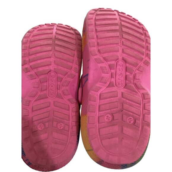 Crocs Classic unisex size Women's 6 men 4 Multicolor Tie-Dye lined Clog Shoes - Picture 7 of 8